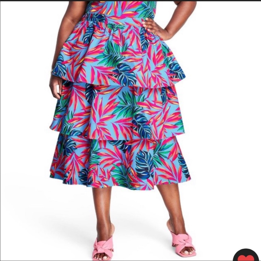 - NWT Tabitha Brown X Target Tropical ruffle skirt XS